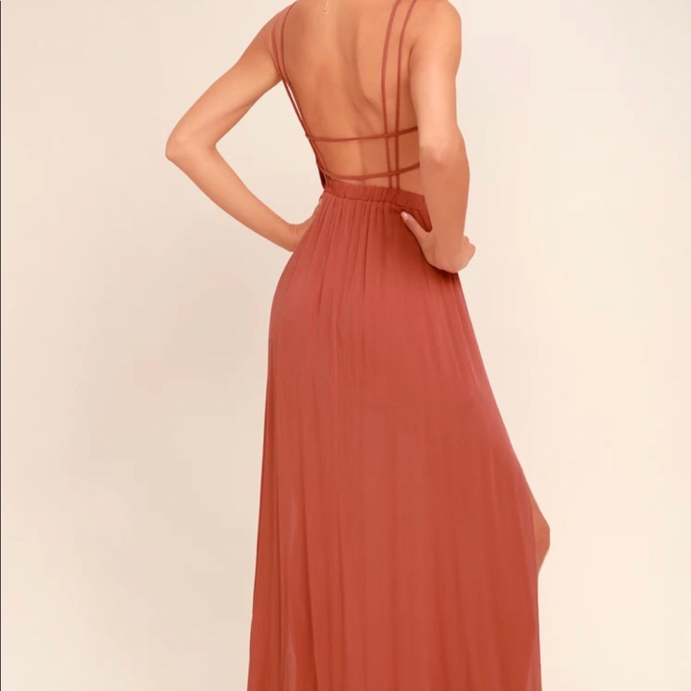Lost in Paradise Rusty Rose Maxi Dress - Picture 3 of 6